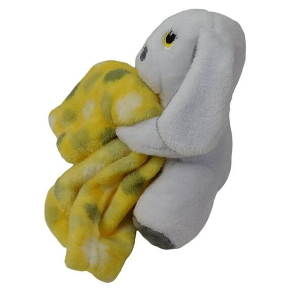 Little Beginnings Plush Dog Lovey Security Blanket White/Gray/Yellow 12" - Picture 3 of 6